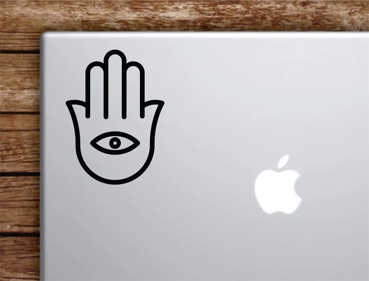 Hamsa Hand Eye Laptop Wall Decal Sticker Vinyl Art Quote Macbook Apple Decor Car Window Truck Teen Inspirational Girls Yoga Namaste 1
