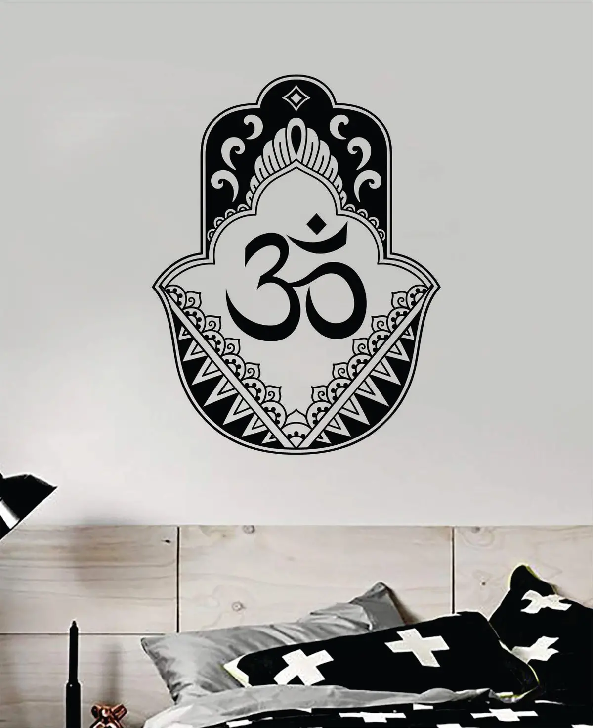 Hamsa Hand V22 Decal Sticker Wall Vinyl Art Wall Bedroom Room Home Decor Teen Inspirational Yoga Zen Meditate Namaste Buddha Om 1