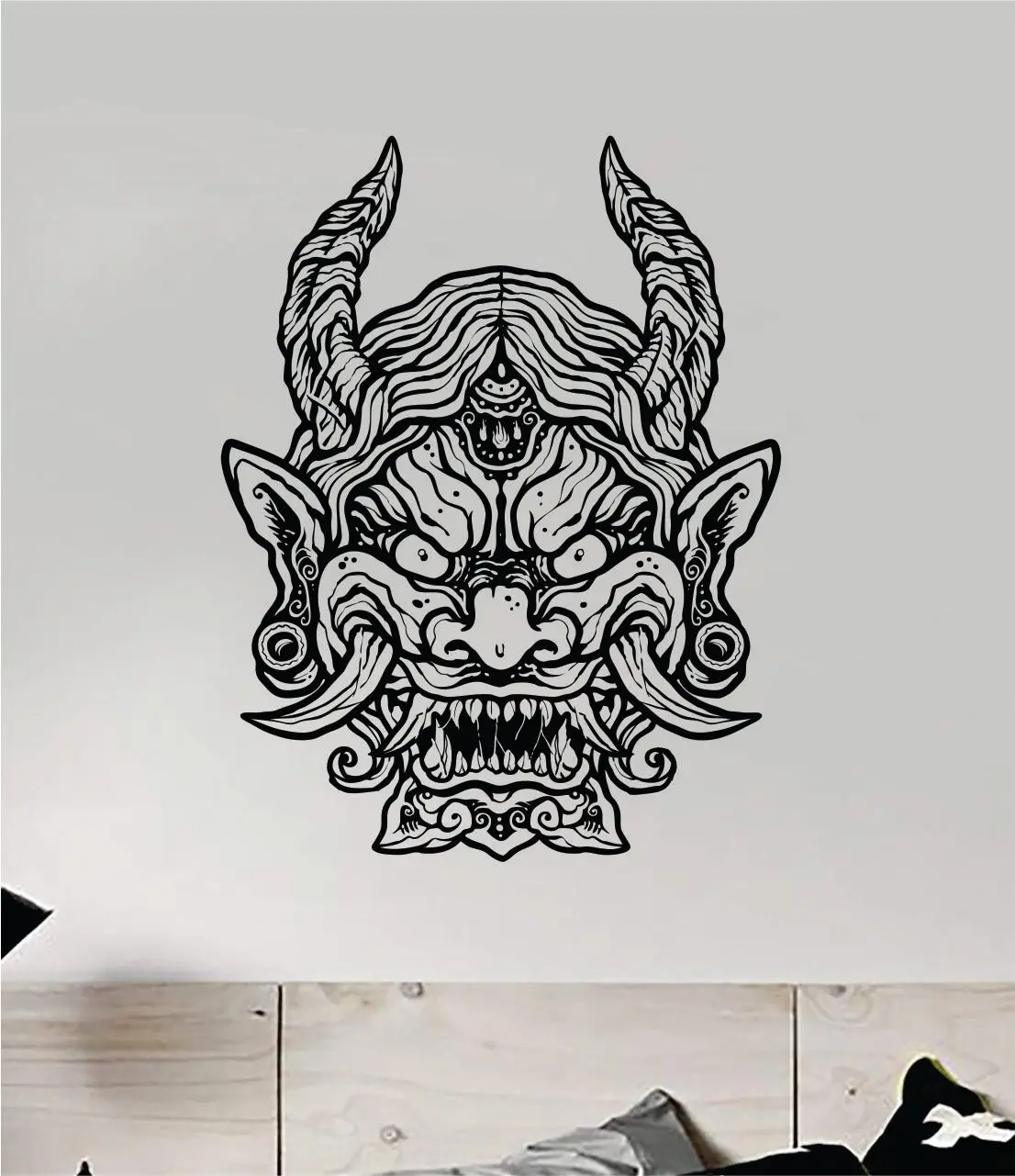 Hannya V4 Wall Decal Home Decor Sticker Vinyl Art Bedroom Room Tattoo Japanese Mask 1