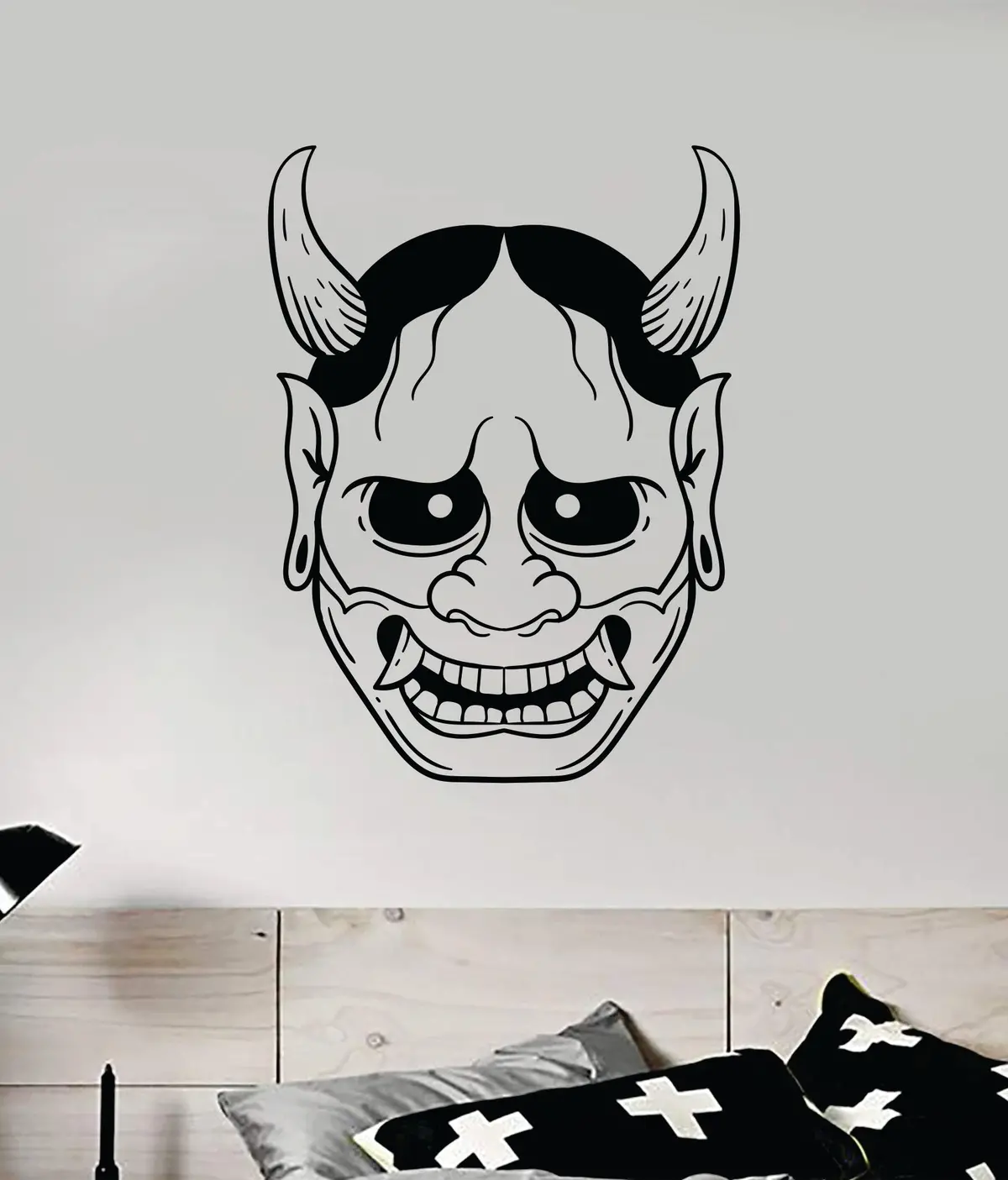 Hannya V5 Wall Decal Home Decor Sticker Vinyl Art Bedroom Room Tattoo Japanese Oni Mask 1