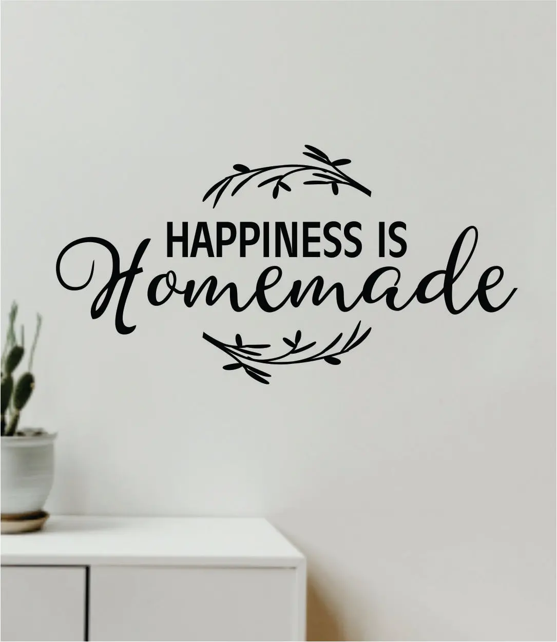 Happiness Is Homemade Wall Decal Home Decor Art Vinyl Sticker Quote Inspirational Love Kids Nursery Bedroom Flowers Heart 1