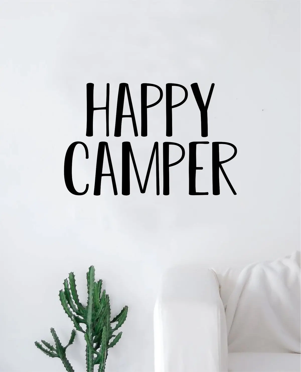 Happy Camper Quote Wall Decal Sticker Bedroom Room Art Vinyl Home Decor Inspirational Teen Baby Adventure Travel 1