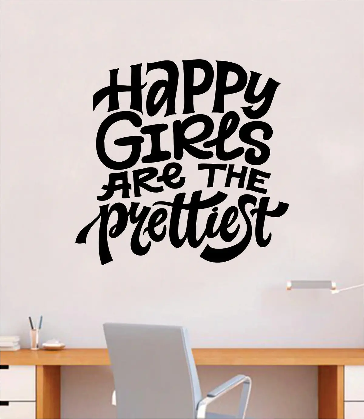 Happy Girls Are The Prettiest Quote Wall Decal Sticker Decor Vinyl Art Bedroom Cute Daughter Baby Teen  Kids Baby Nursery 1