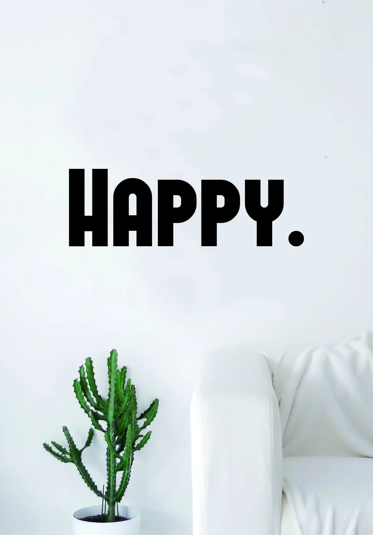 Happy Quote Wall Decal Sticker Bedroom Living Room Art Vinyl Inspirational Happiness Beautiful Good Vibes 1