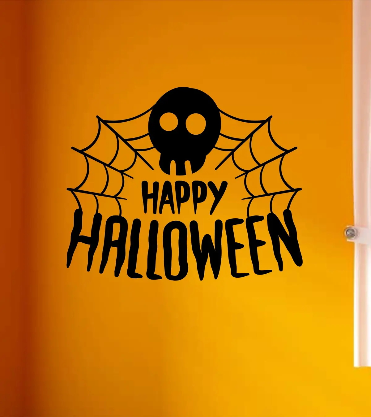 Happy Halloween V3 Wall Decal Home Decor Vinyl Art Sticker Holiday October Trick Or Treat Pumpkin Witch Ghost Scary Skull Kids Boy Girl Family 1