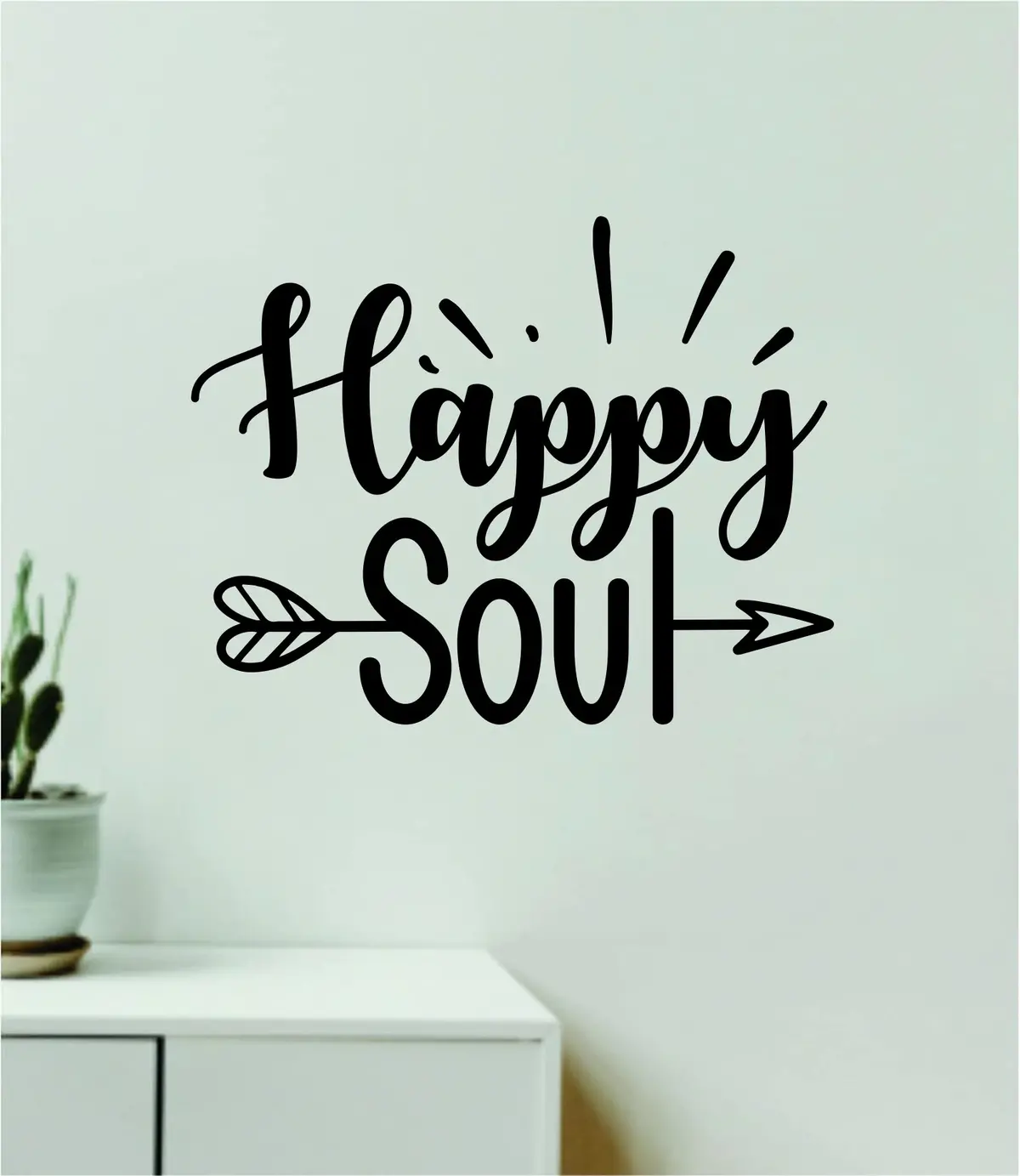 Happy Soul V2 Quote Wall Decal Sticker Vinyl Art Decor Bedroom Room Boy Girl Teen Inspirational Motivational School Nursery Good Vibes 1