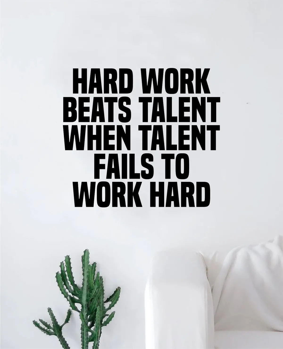 Hard Work Beats Talent Decal Sticker Wall Vinyl Art Wall Bedroom Room Home Decor Inspirational Motivational Teen Sports Gym Fitness 1