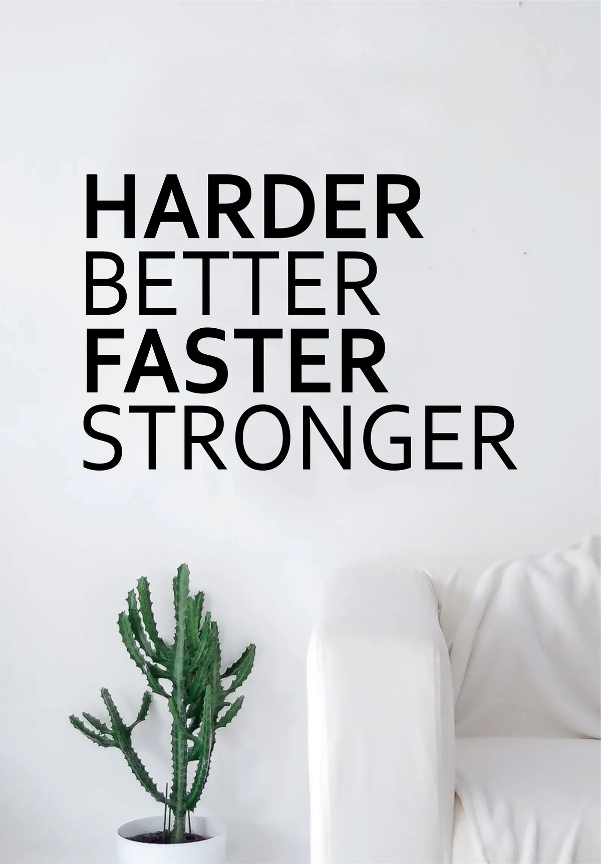 Harder Better Faster Stronger V2 Quote Fitness Health Gym Decal Sticker Wall Vinyl Art Wall Room Home Decor Motivation Kanye 1