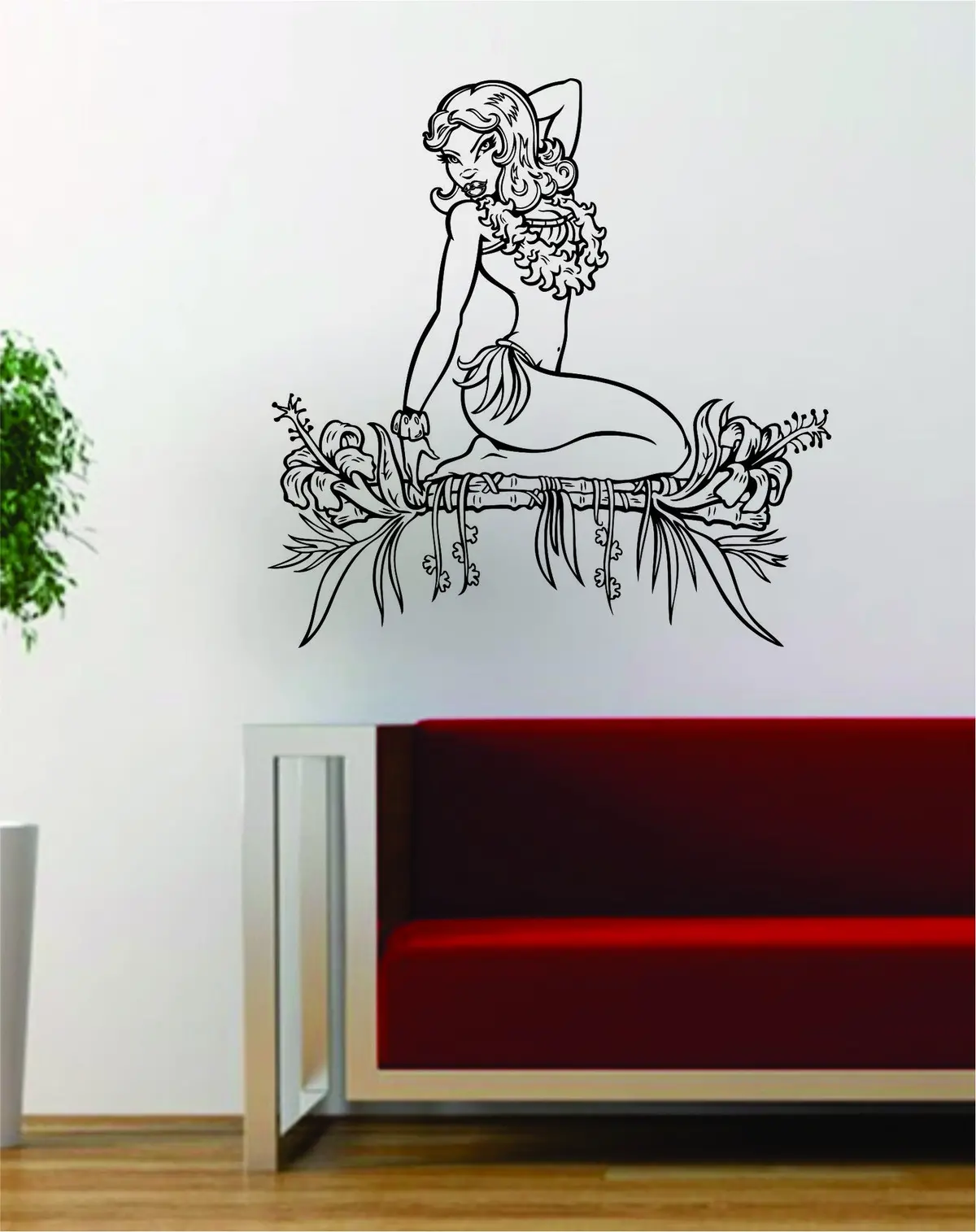Hawaiian Pin Up Girl Design Decal Sticker Wall Vinyl Art Decor Home 1