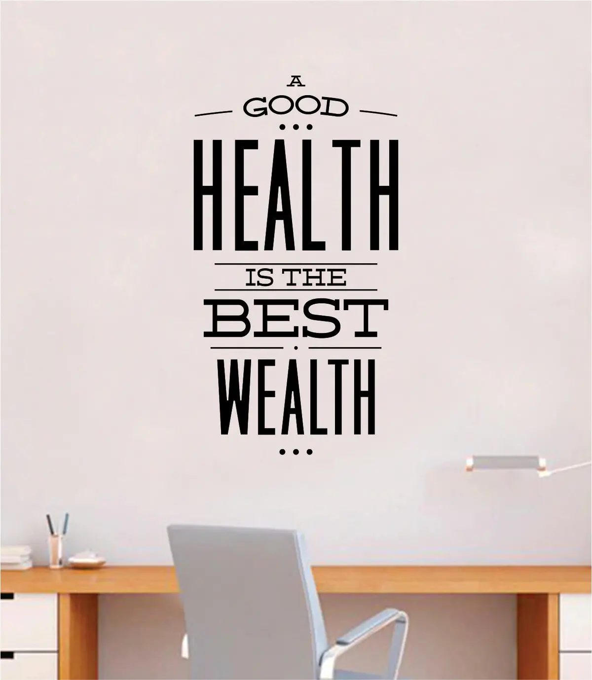 Health Wealth V2 Quote Wall Decal Sticker Bedroom Room Art Vinyl Inspirational Motivational Teen School Baby Nursery Kids Office Gym 1