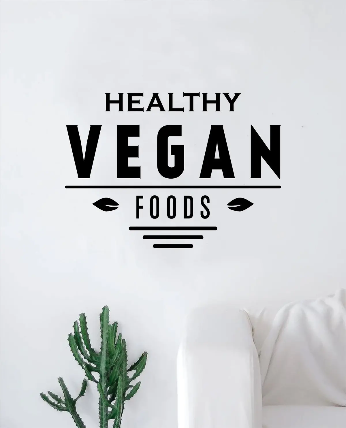 Healthy Vegan Foods Quote Wall Decal Sticker Bedroom Room Art Vinyl Home Decor Kitchen 1