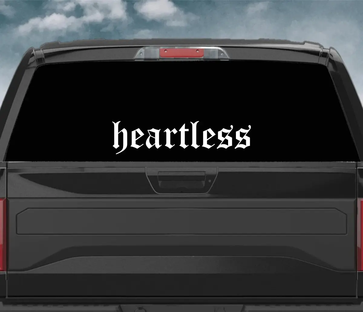 Heartless Wall Decal Car Truck Window Windshield Jdm Sticker Vinyl Lettering Quote Drift Boy Girl Funny Sadboyz Racing Men Broken Heart Club 1
