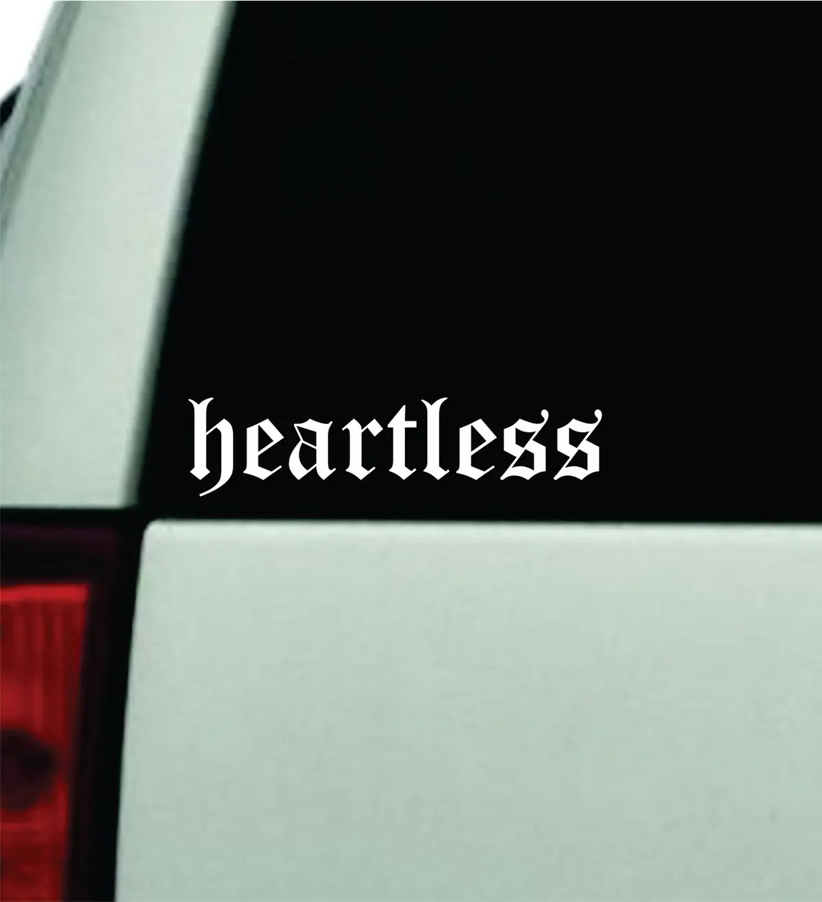 Heartless Car Decal Truck Window Windshield Mirror Rearview Jdm Bumper Sticker Vinyl Quote Girls Funny Women Trendy Men Broken Heart Club Racing 1