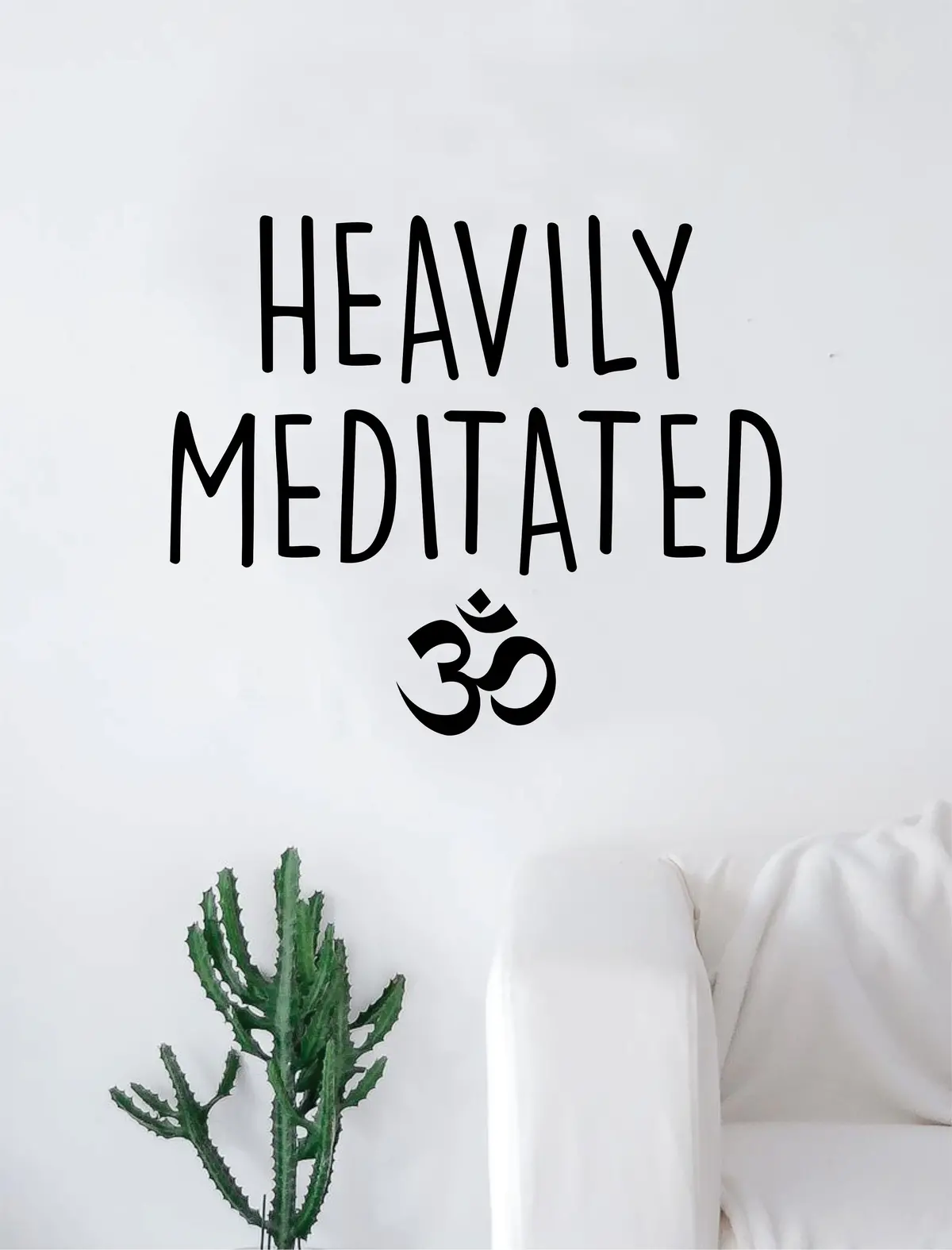 Heavily Meditated Om Quote Wall Decal Sticker Room Art Vinyl Inspirational Decor Yoga Funny Namaste 1