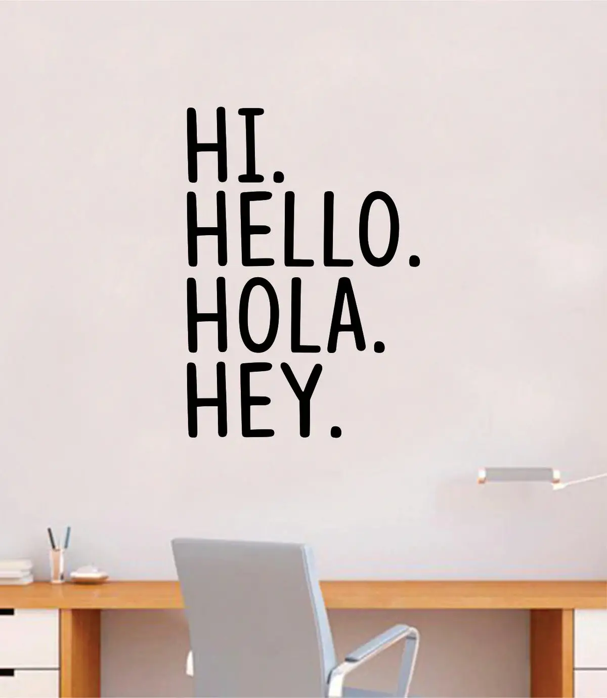 Hi Hello Hola Hey Wall Decal Decor Art Sticker Vinyl Room Bedroom Home Teen Inspirational Teen Girls Kids School Class Nursery Office Cute 1