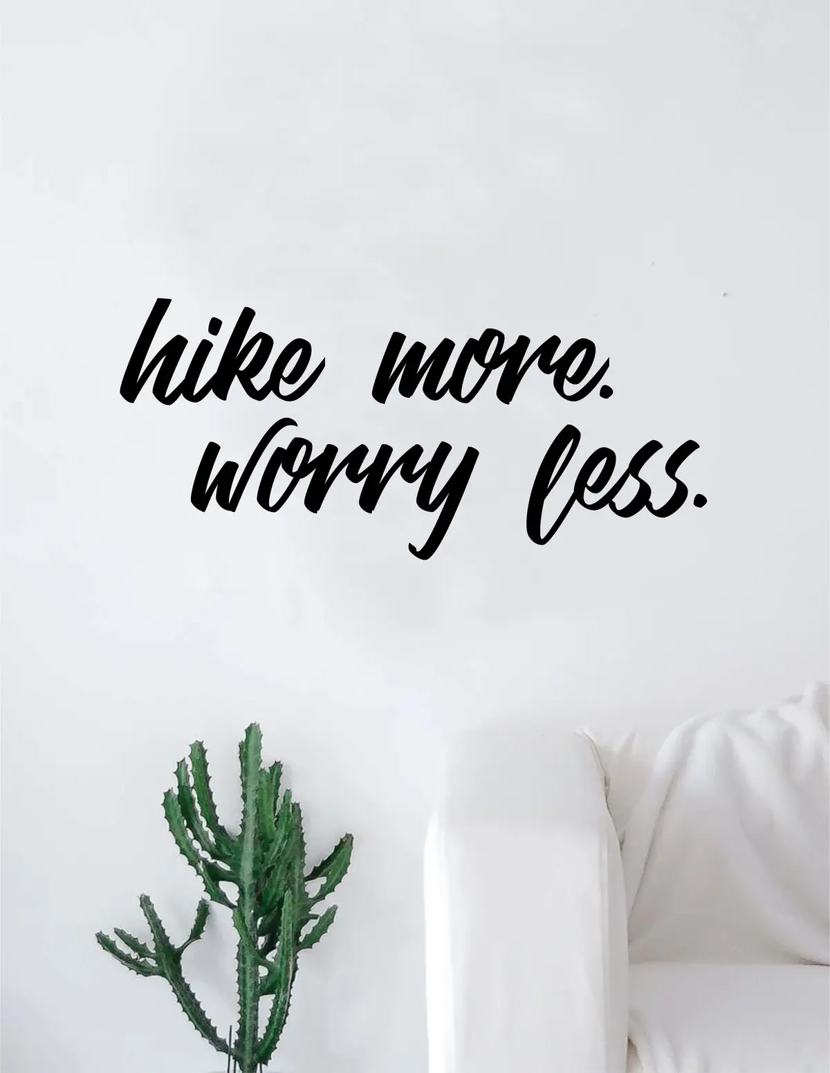 Hike More Worry Less Decal Sticker Wall Vinyl Art Home Decor Teen Quote Travel Adventure 1