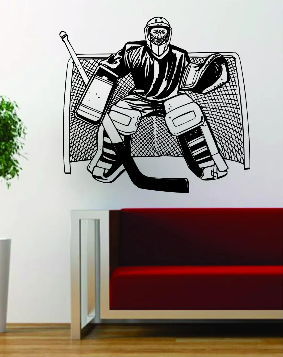 Hockey Goalie And Net Version 5 Sports Design Decal Sticker Wall Vinyl Art Decor Home 1