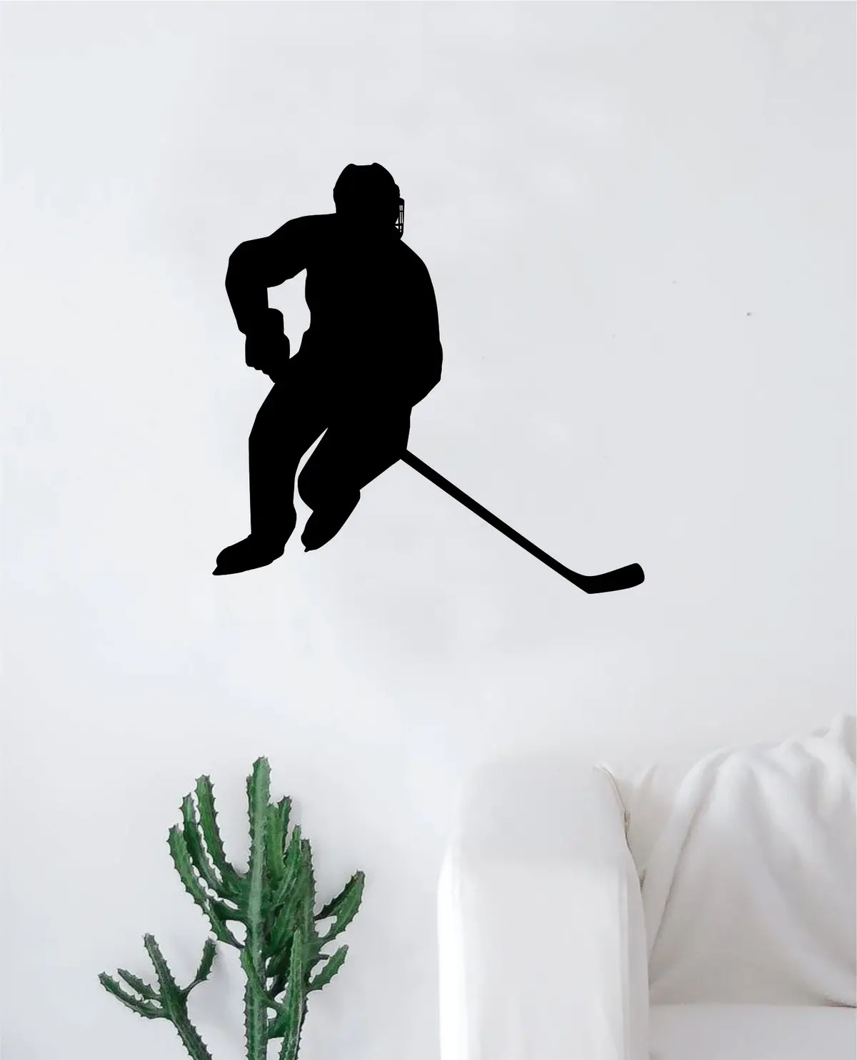 Hockey Player V8 Wall Decal Sticker Vinyl Art Bedroom Room Home Decor Quote Kids Teen Baby Boy Girl Nursery School Fitness Inspirational Ice Skate Nhl 1