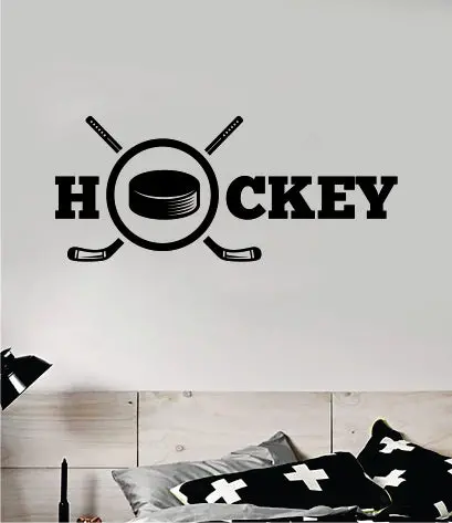 Hockey V5 Wall Decal Sticker Vinyl Art Bedroom Room Home Decor Quote Kids Teen Baby Boy Girl Ice Skate Puck Stick Nhl Winter Sports 1