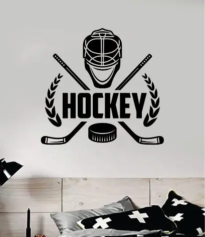 Hockey V6 Wall Decal Sticker Vinyl Art Bedroom Room Home Decor Quote Kids Teen Baby Boy Girl Ice Skate Puck Stick Nhl Winter Sports 1