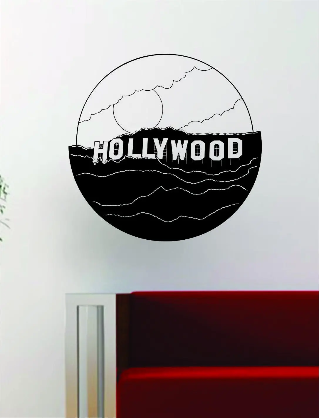 Hollywood Sign Decal Wall Vinyl Art Decor Room Design Los Angeles La City California 1