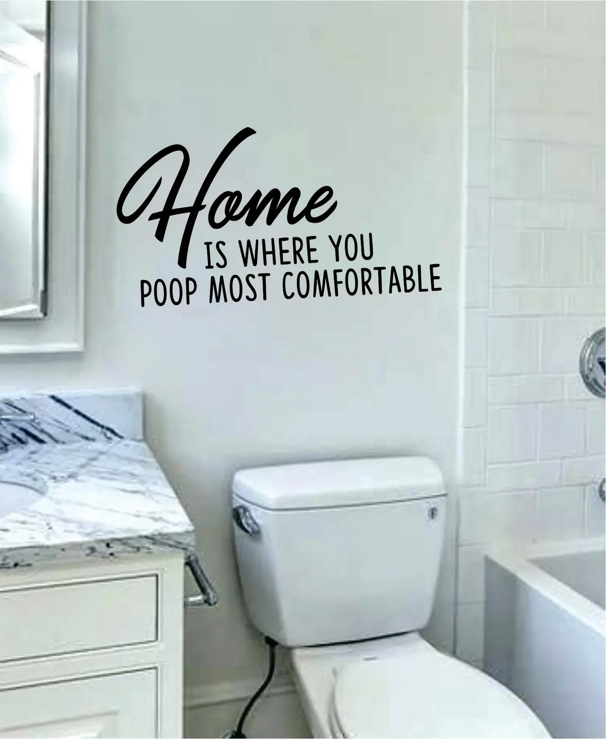 Home Is Where You Poop Most Comfortable Decal Sticker Wall Vinyl Art Wall Bedroom Room Home Decor Funny Family Bathroom House Teen Toilet 1