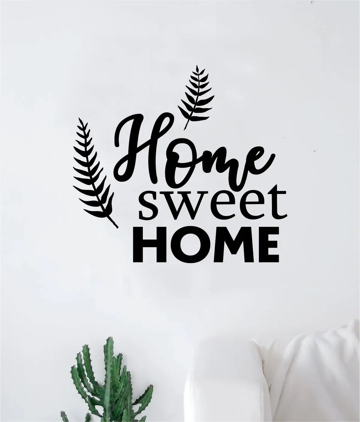 Home Sweet Home V2 Quote Wall Decal Home Decor Bedroom Room Art Sticker Vinyl Family Inspirational Beautiful Floral Flowers Love 1