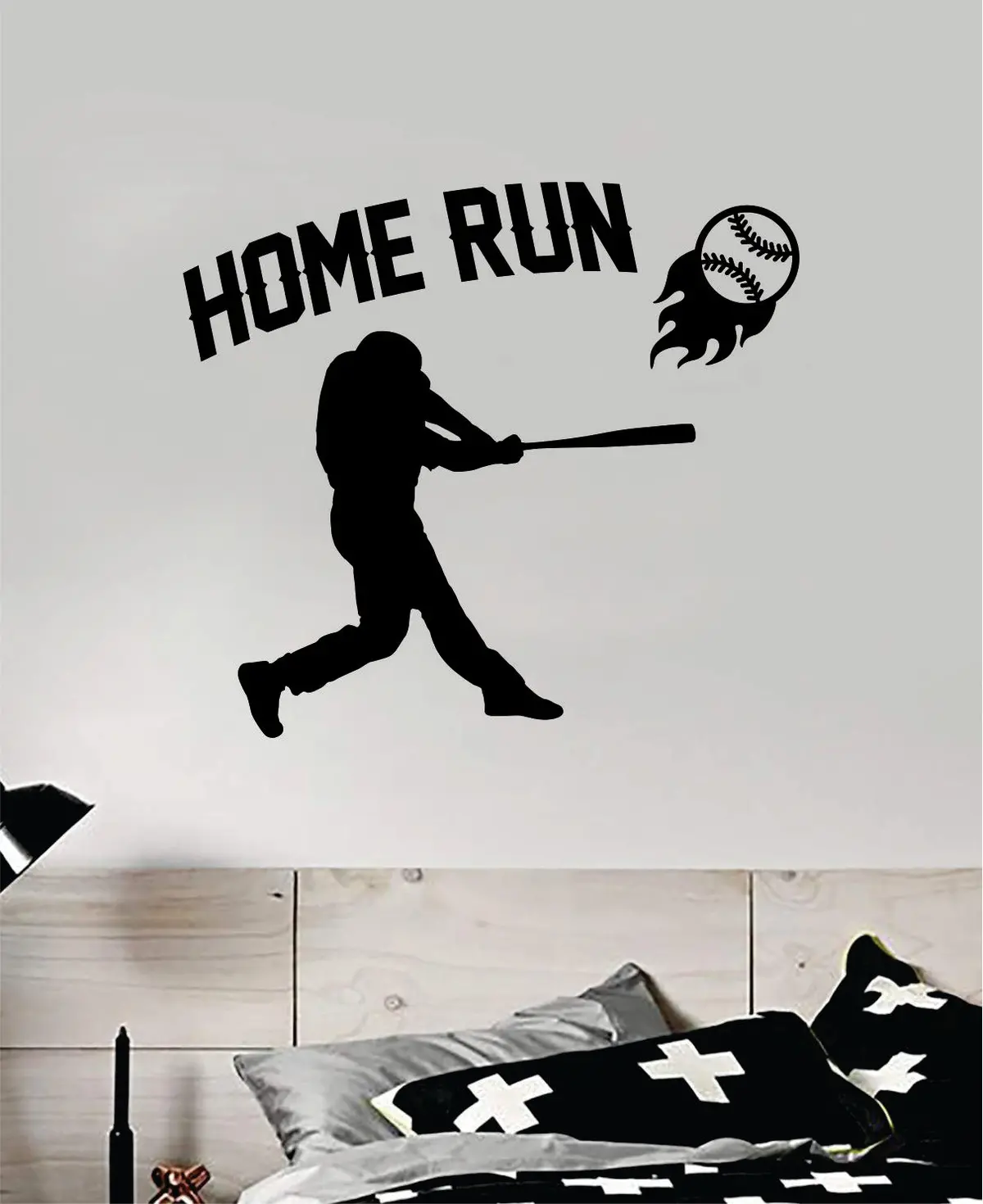 Home Run V2 Baseball Softball Decal Sticker Wall Vinyl Art Home Decor Inspirational Nursery Boys Girls Sports Teen Ball Pitcher Homerun Kids 1