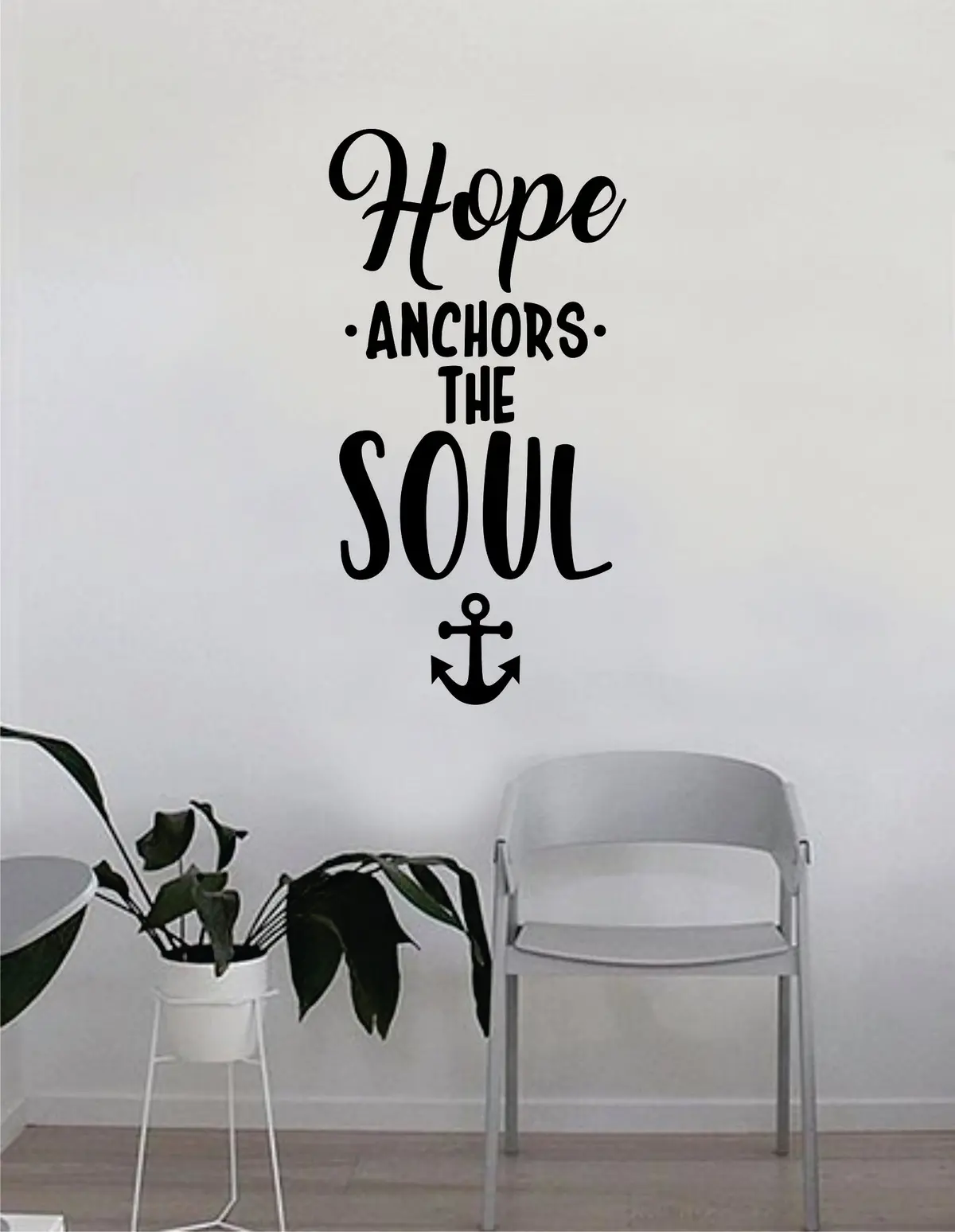 Hope Anchors The Soul V2 Wall Decal Sticker Room Art Vinyl Home House Decor Traditional Nautical Ocean Beach Boat Quote Inspirational Sea Teen 1