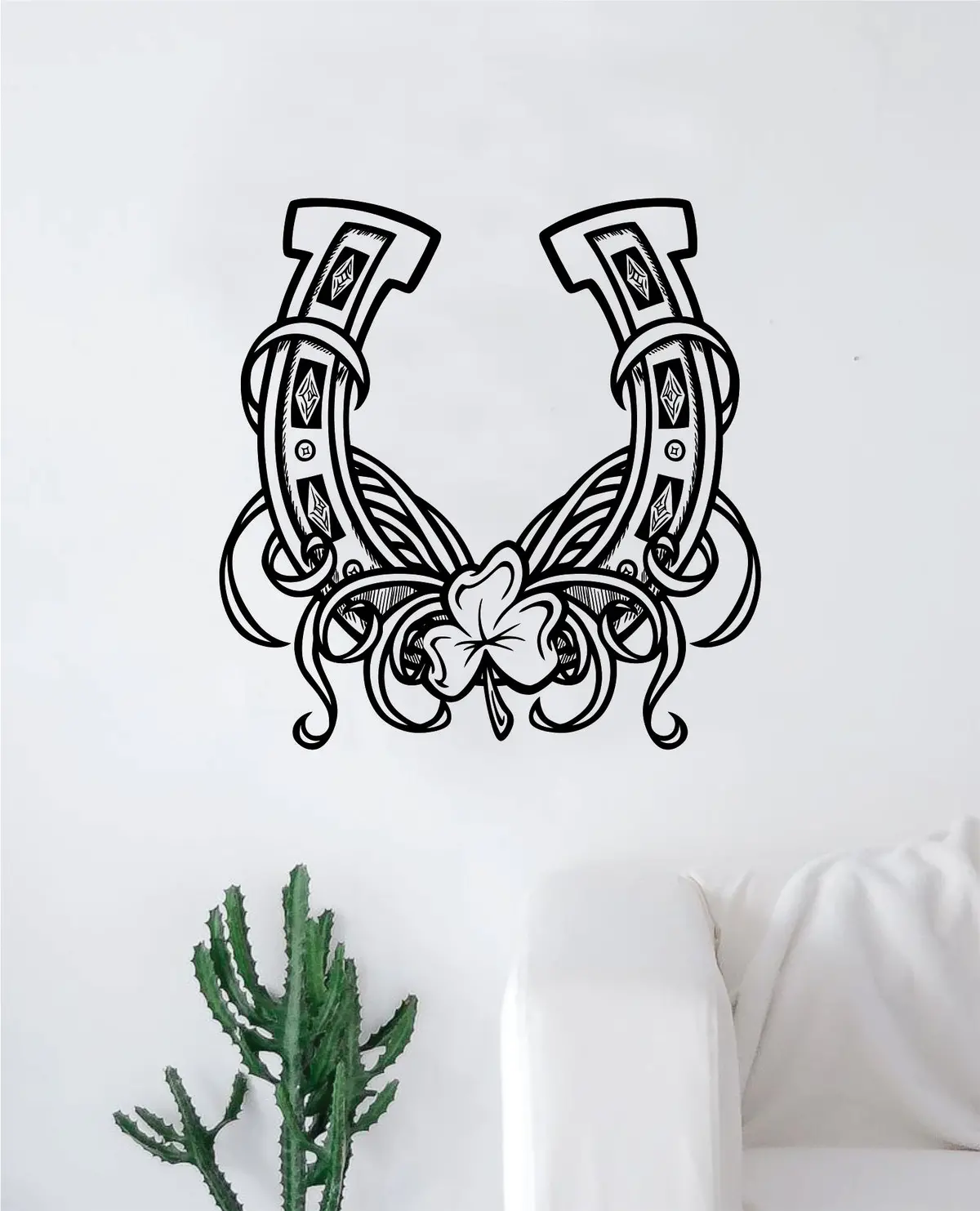 Horseshoe V2 Horse Design Animal Decal Sticker Wall Vinyl Decor Art Bedroom Room Luck Kids Teen 1