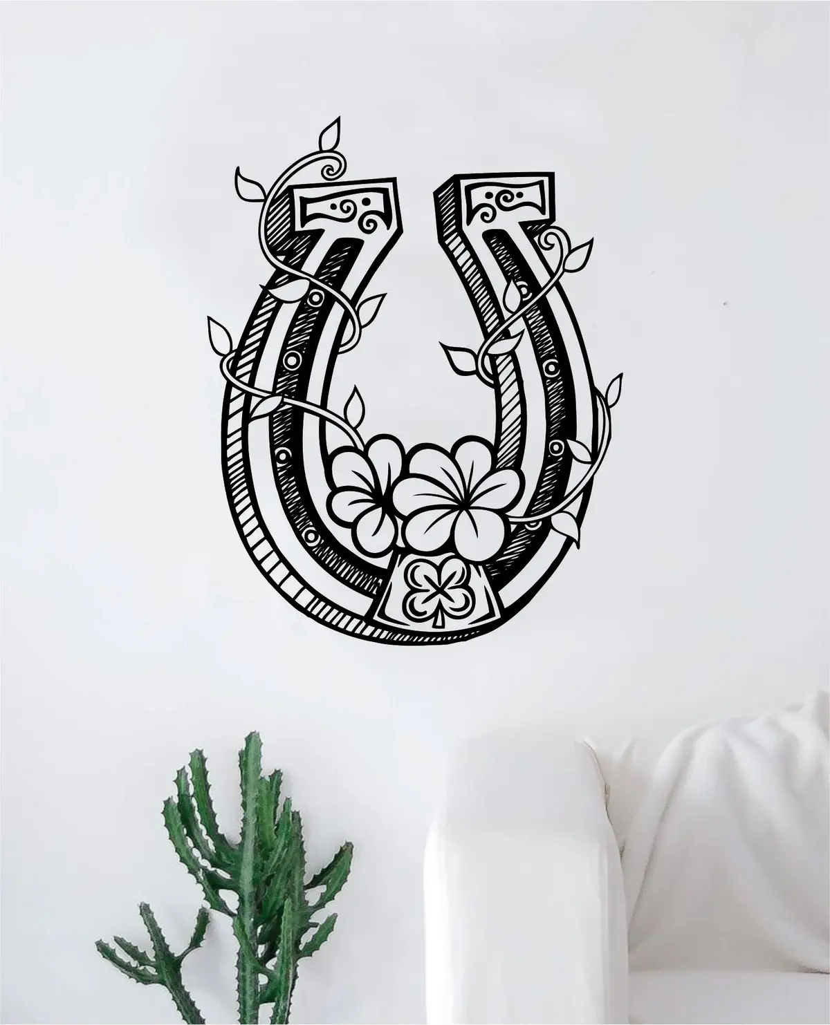 Horseshoe V3 Horse Design Animal Decal Sticker Wall Vinyl Decor Art Bedroom Room Luck Kids Teen 1