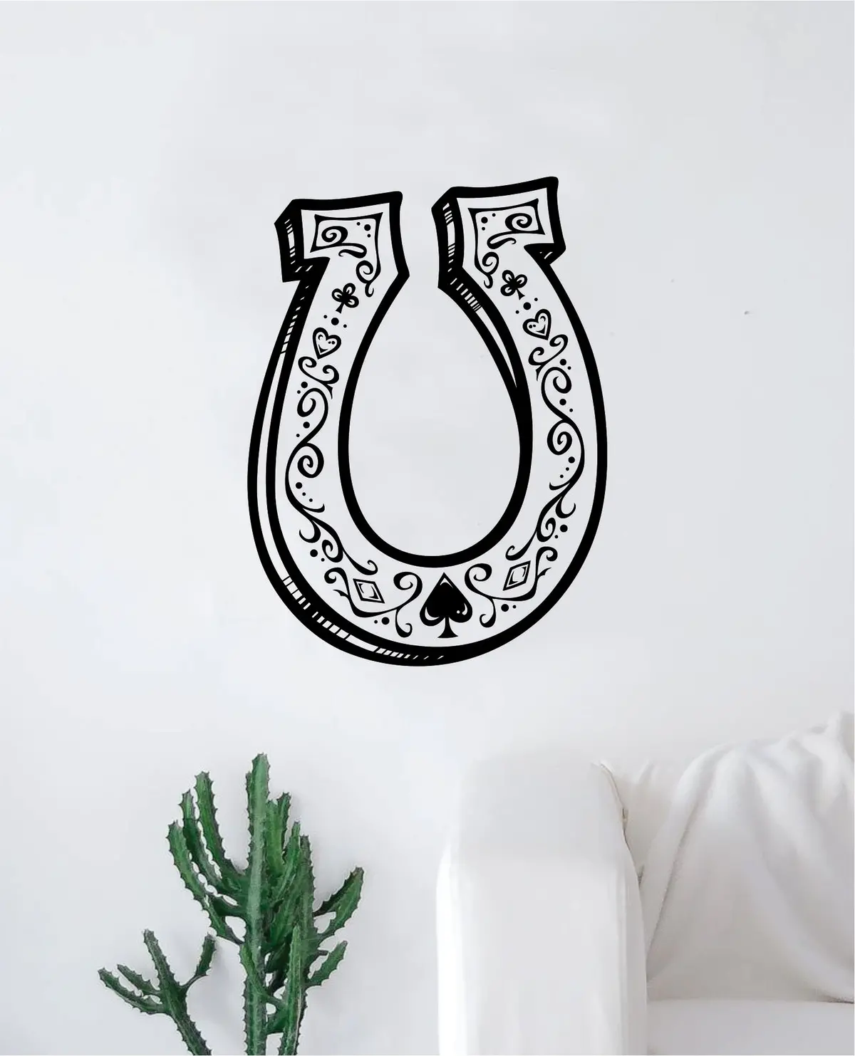 Horseshoe V4 Horse Design Animal Decal Sticker Wall Vinyl Decor Art Bedroom Room Luck Kids Teen 1
