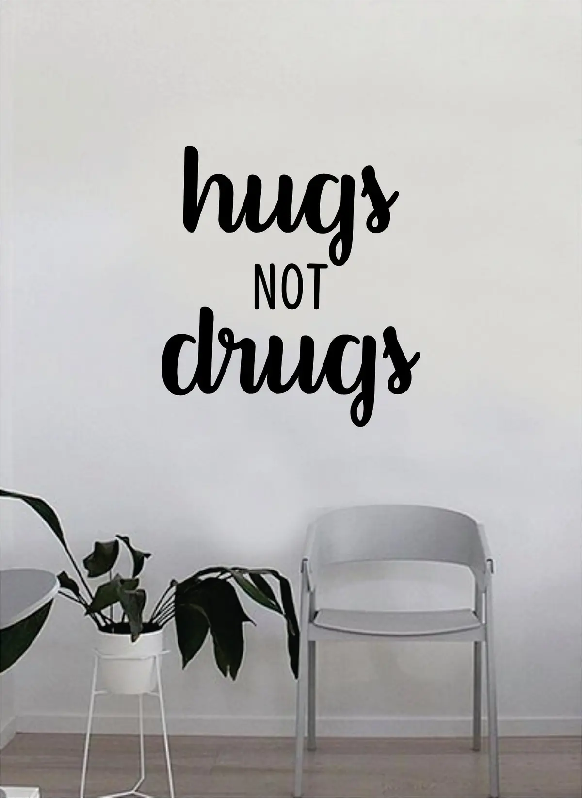 Hugs Not D Rugs Quote Wall Decal Sticker Room Bedroom Art Vinyl Decor Decoration Teen Inspirational Funny Love Cute 1