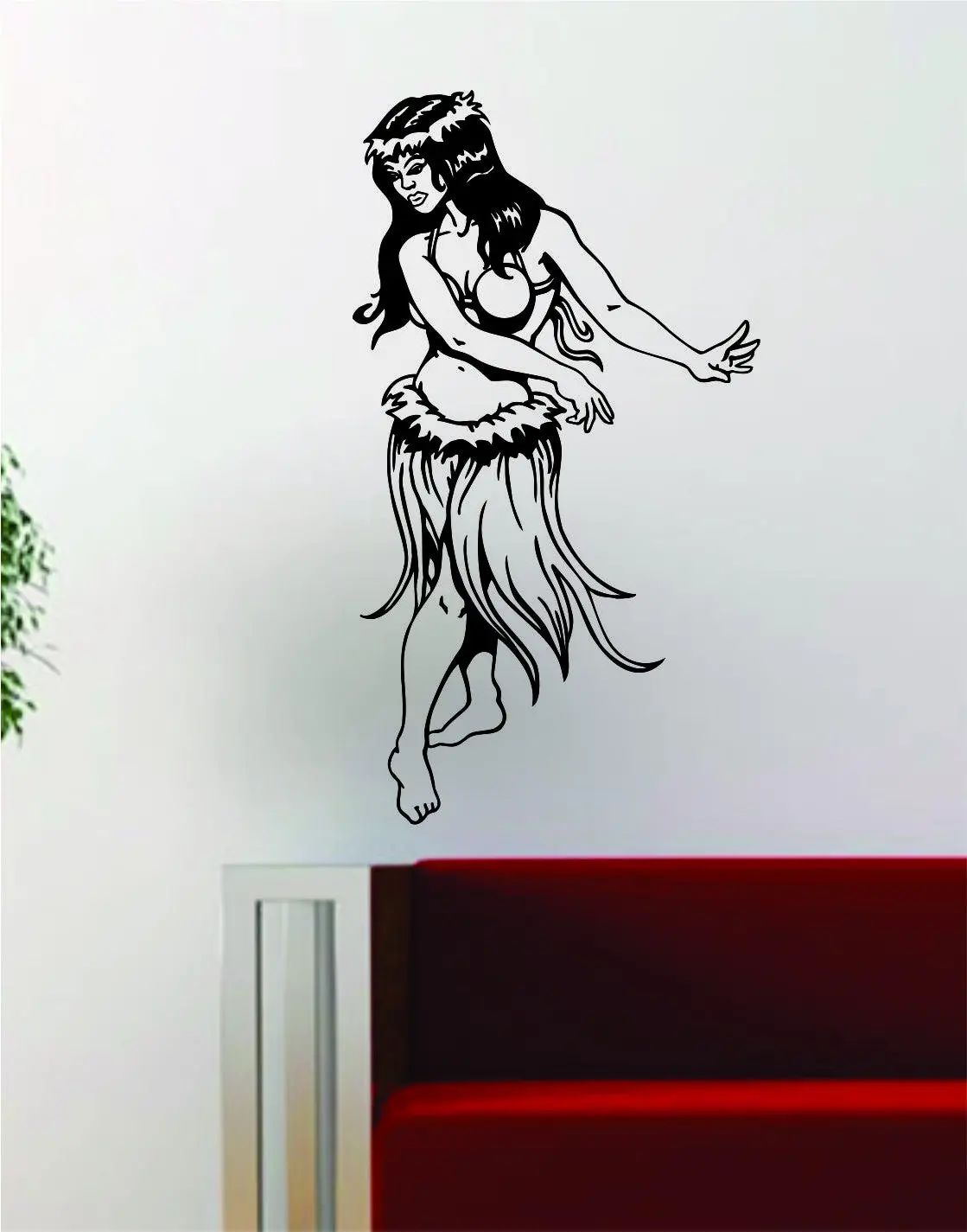 Hula Girl V3 Decal Sticker Wall Vinyl Art Room Wall Decor Decoration Hawaii Tropical Aloha Dance 1