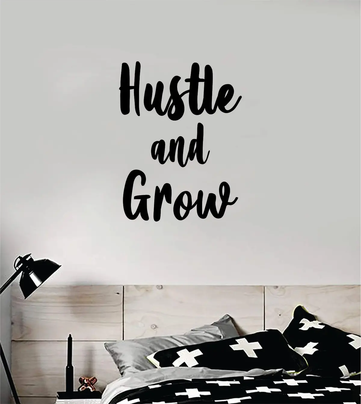 Hustle And Grow Quote Wall Decal Sticker Bedroom Home Room Art Vinyl Inspirational Motivational Teen Decor Kids Good Vibes 1