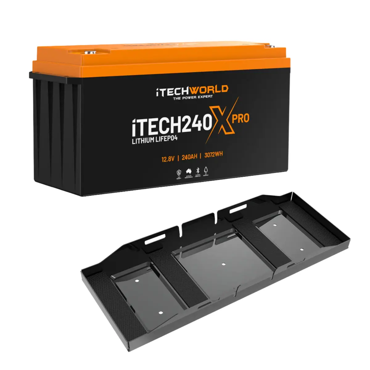 Itechworld | 240Ah Lithium Lifepo4 Bluetooth Pro Battery Bundle | With Battery Tray 1
