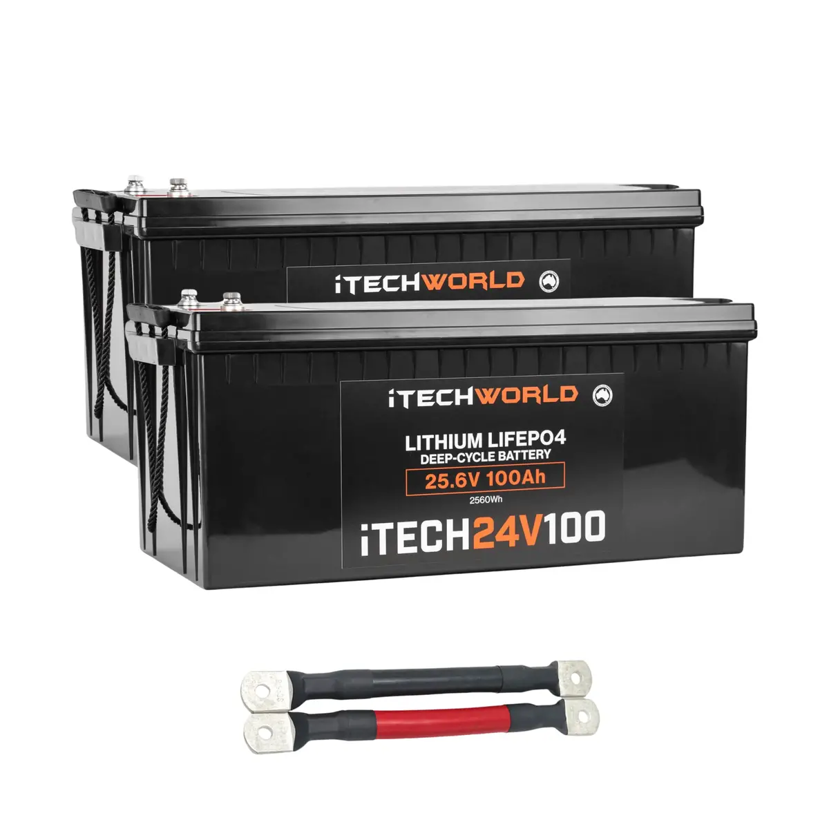 Itechworld | 200Ah 24V Lithium Lifepo4 Battery Bundle | 2×100Ah 24V Deep Cycle With 000Awg Parallel 1