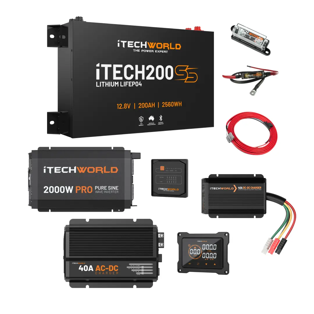 Itechworld | Complete Super Slimline 4Wd Dual Battery Kit | 200Ah Lithium 1