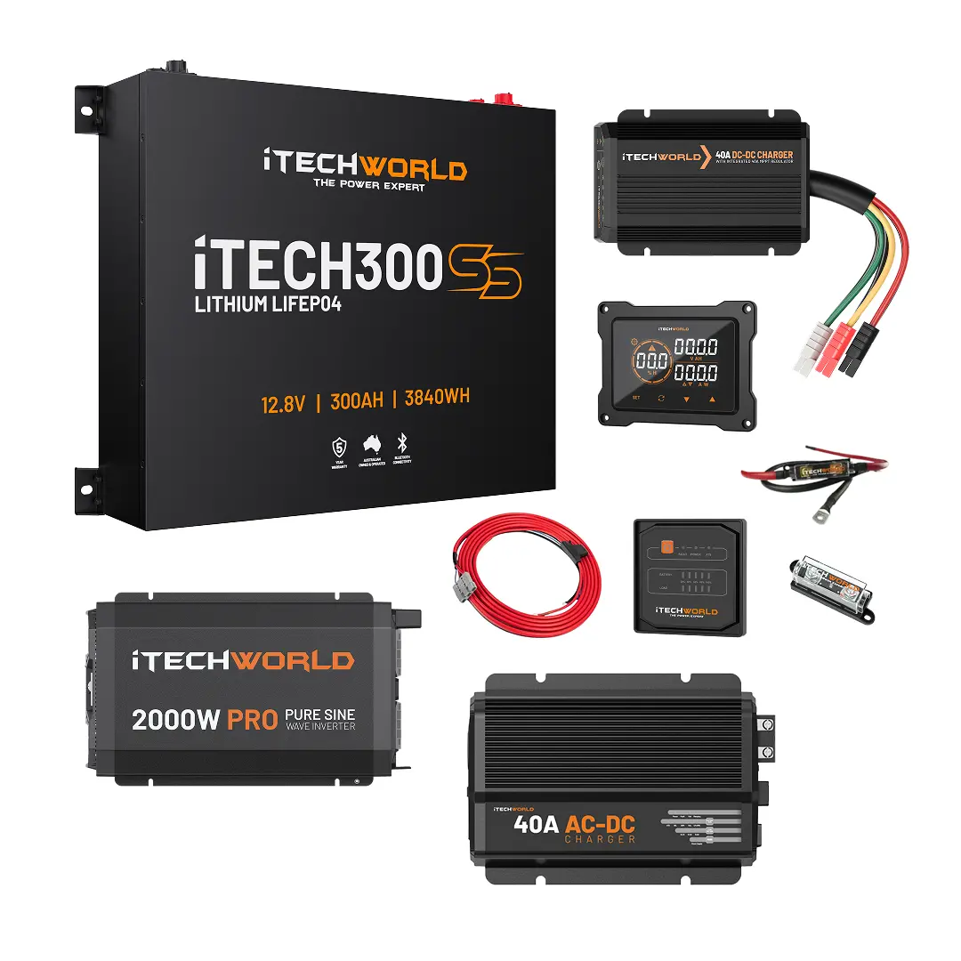 Itechworld | Complete Super Slimline Canopy Dual Battery Kit | 300Ah Lithium 1
