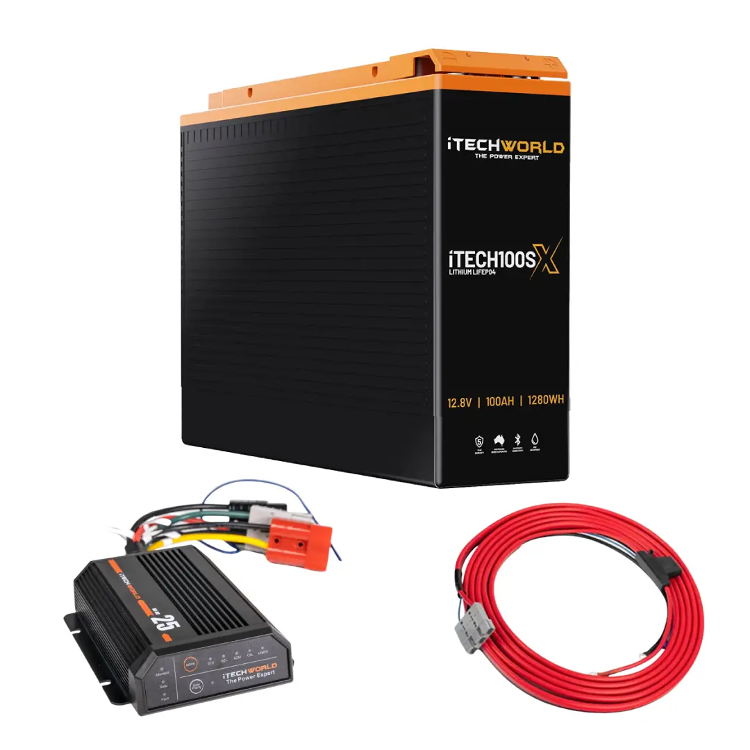 Itechworld | Base Slimline 4Wd Dual Battery Kit | 100Ah Lithium 1