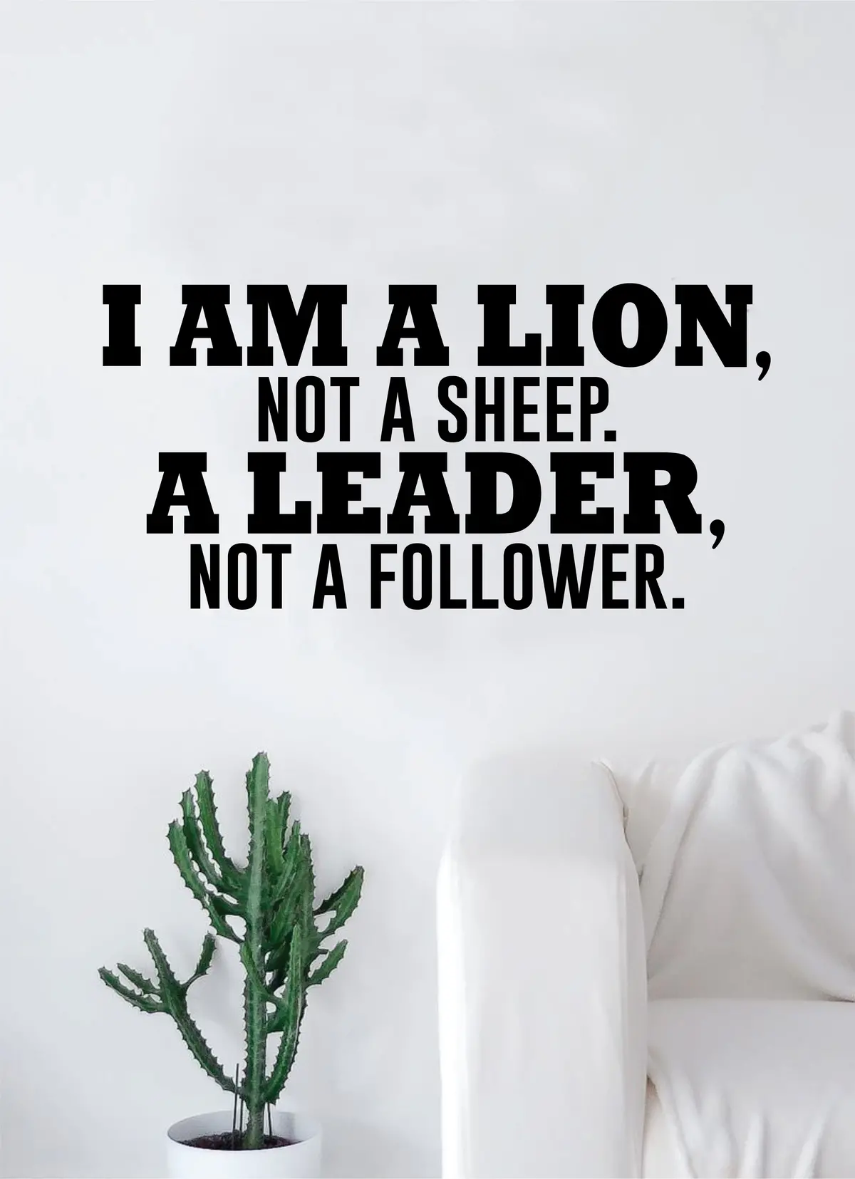 I Am A Lion Not A Sheep Quote Wall Decal Sticker Room Bedroom Art Vinyl Inspirational Decor Motivational Inspirational Animal Gym Fitness 1