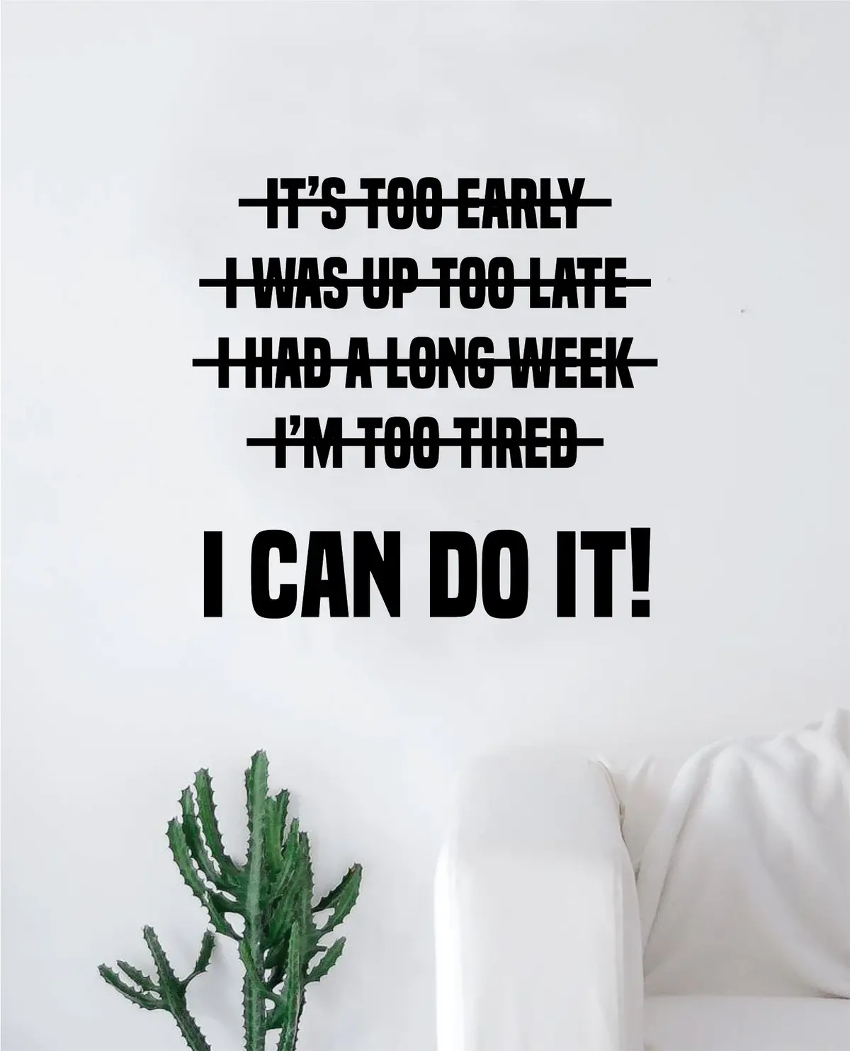 I Can Do It Decal Sticker Wall Vinyl Art Wall Bedroom Room Decor Motivational Inspirational Teen Fitness Exercise Healthy Gym 1