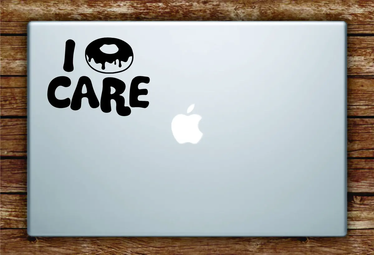 I Donut Care Decal Sticker Vinyl Art Quote Macbook Apple Decor Funny Teen Cute Food 1