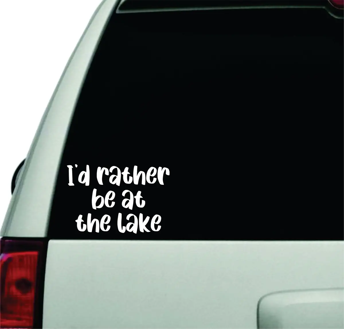 I'd Rather Be At The Lake Wall Decal Car Truck Window Windshield Jdm Sticker Vinyl Lettering Quote Boy Girl Funny Sadboyz Racing Mom Dad Family Trendy Summer River Adventure Travel Rv 1