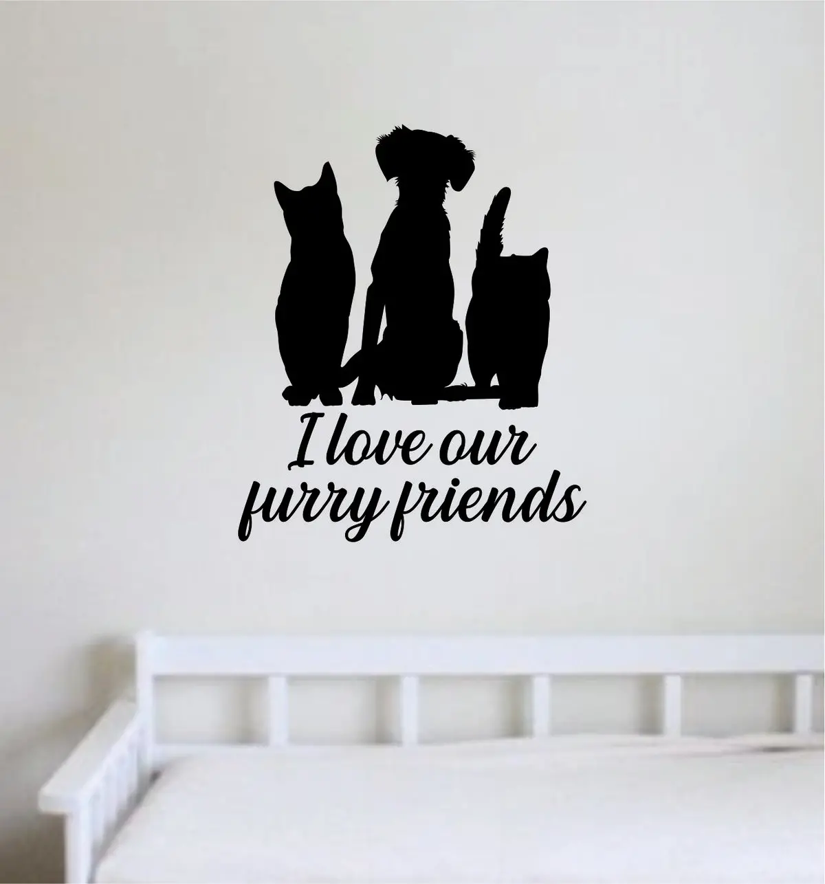 Furry Friends Wall Decal Sticker Room Decor Art Vinyl Cat Dog Animal Shelter Pet Rescue Vet Paw Print Love Puppy Kitty 1