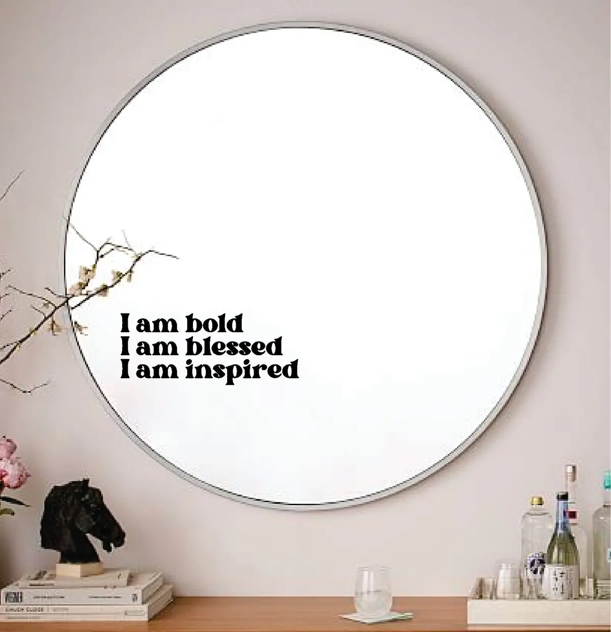 I Am Bold Blessed Inspired Wall Decal Mirror Sticker Vinyl Quote Bedroom Art Girls Women Inspirational Motivational Positive Affirmations Beauty Vanity Lashes Brows Aesthetic 1