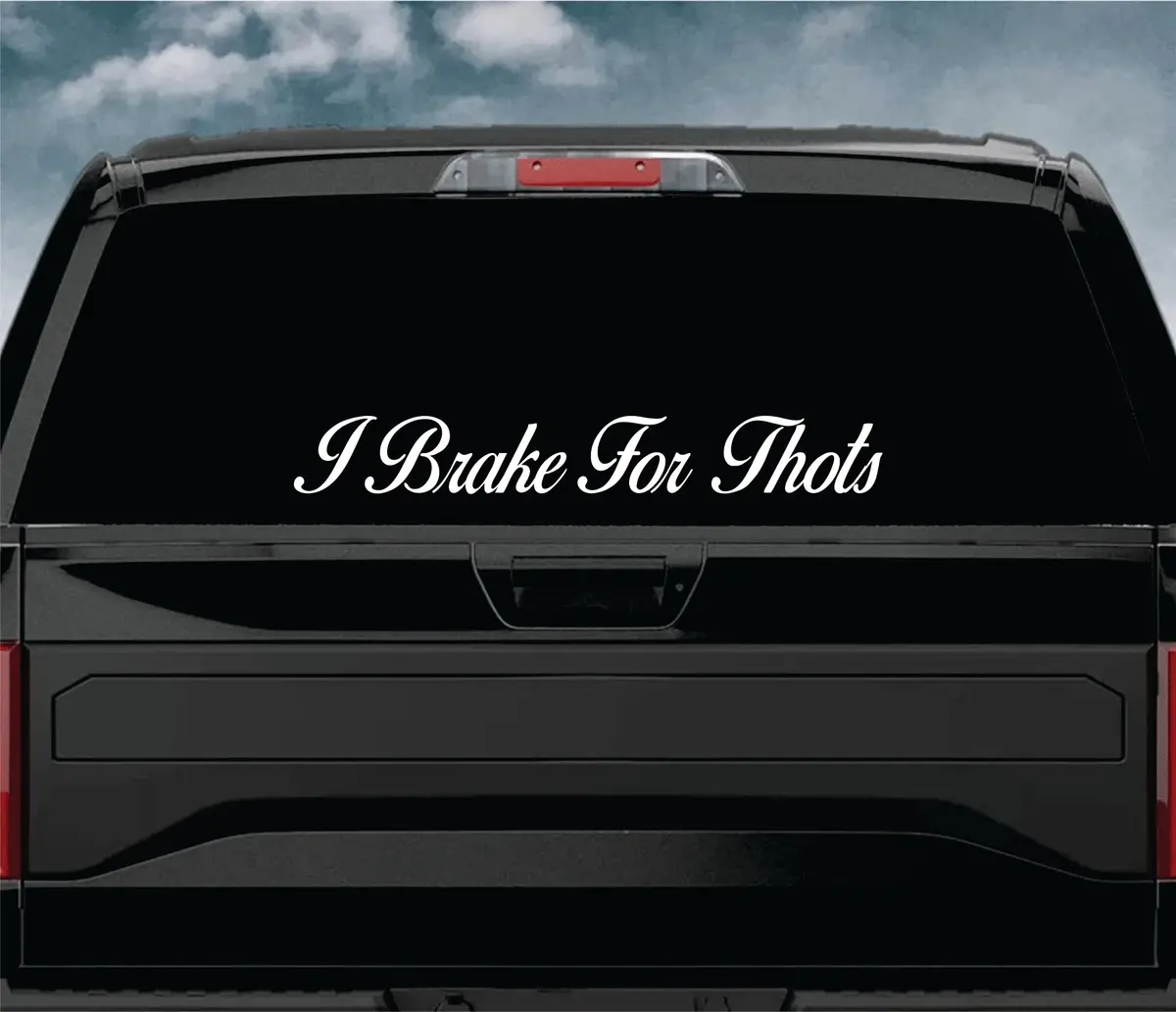 I Brake For Thots Car Decal Truck Window Windshield Banner Jdm Sticker Vinyl Quote Drift Girls Sadboyz Racing Men Club Meets 2