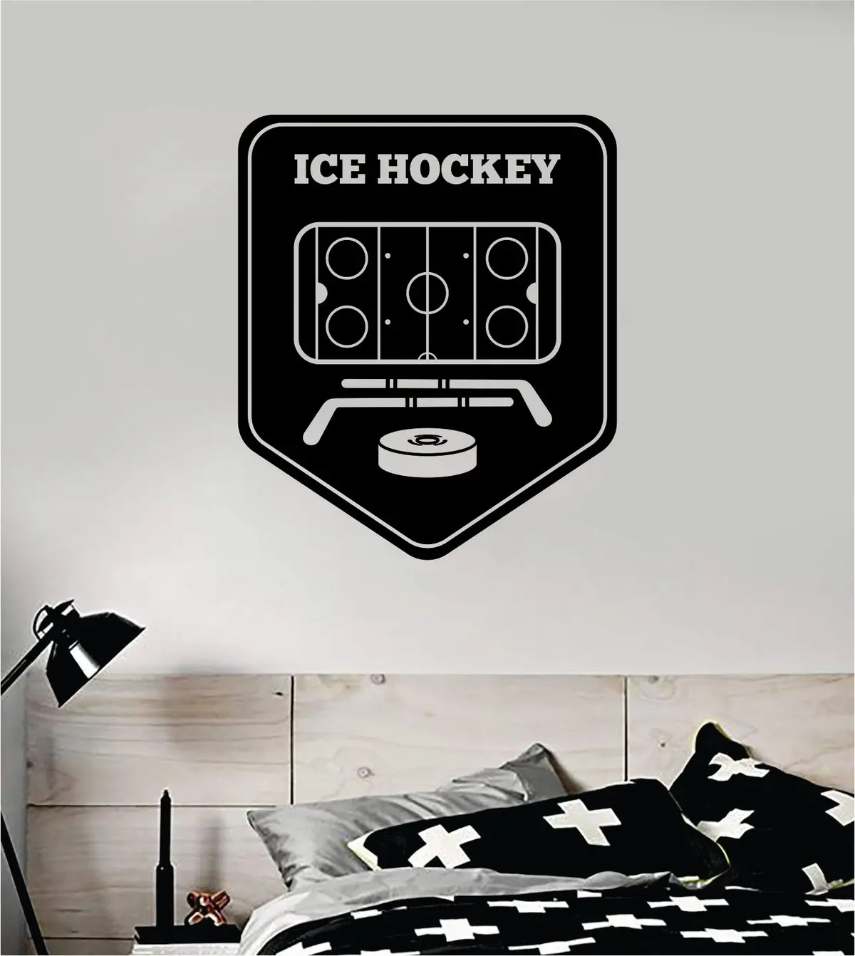 Ice Hockey Wall Decal Sticker Vinyl Art Bedroom Room Home Decor Quote Kids Teen Baby Boy Girl Nursery Skate Puck Stick Nhl Winter 1