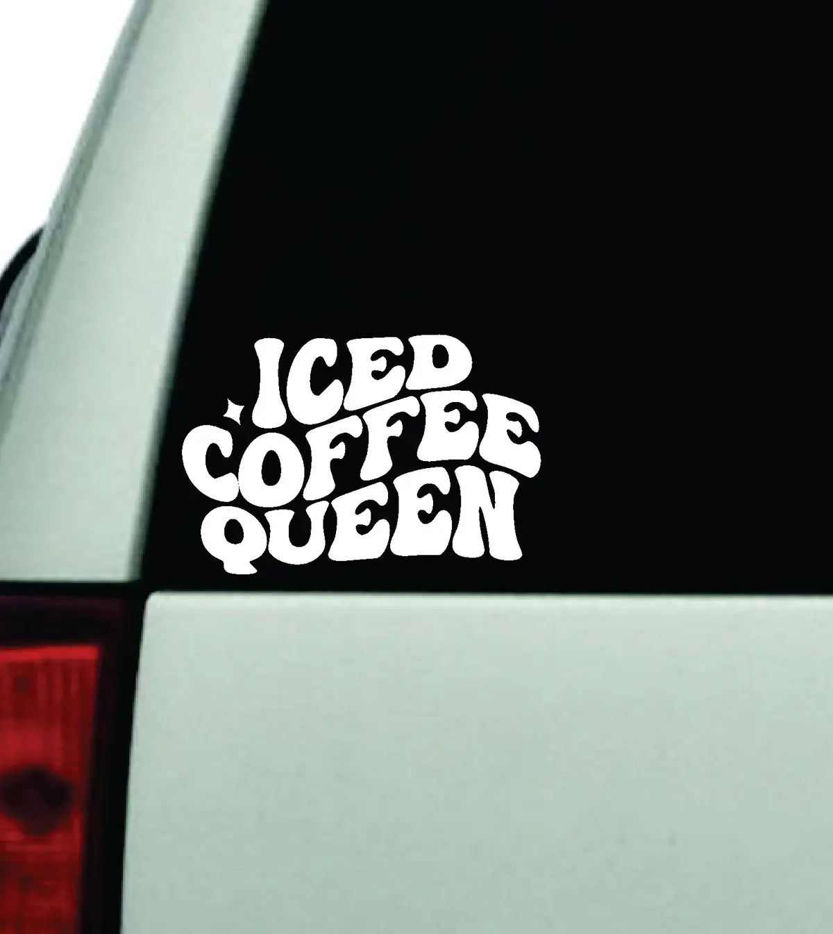 Iced Coffee Queen Car Decal Truck Window Windshield Rearview Jdm Bumper Sticker Vinyl Quote Boy Girls Funny Mom Milf Women Trendy Cute Aesthetic Bestie 1