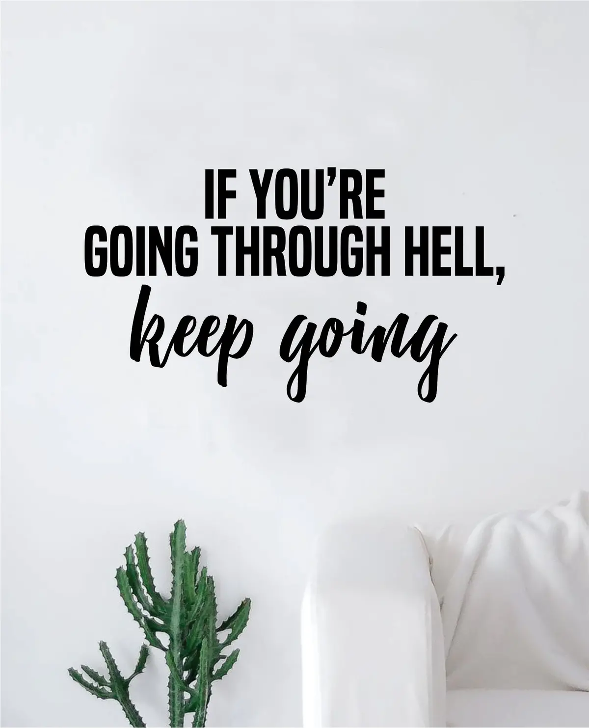 Keep Going Quote Wall Decal Sticker Bedroom Home Room Art Vinyl Inspirational Teen Motivational Smile Happy 1